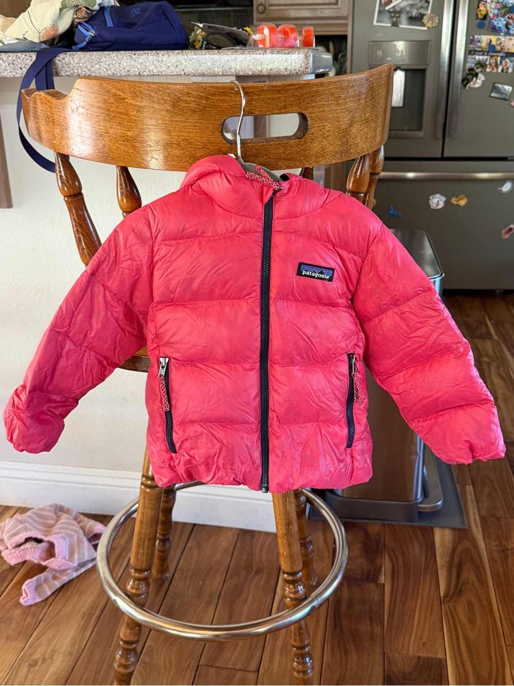 Patagonia Kids Bright Pink Hooded Puffer Jacket